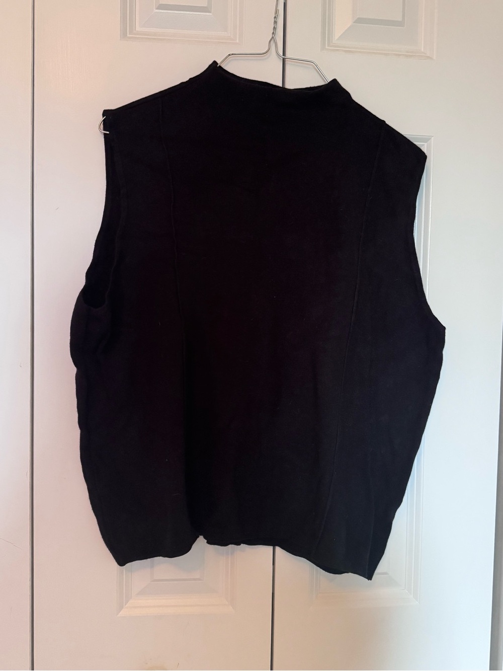 Milano Black Sleeveless V-Neck Knit Vest